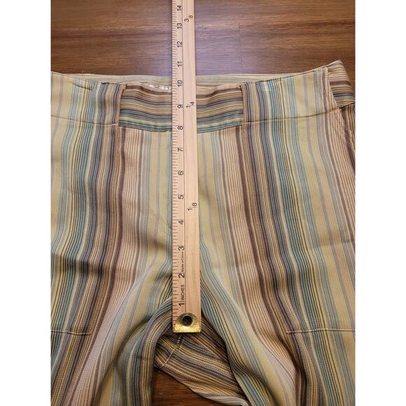 Tommy Bahama Stripe Silk Wide-Leg Capri Pants – Size 4 – Green/Brown – EUC - Picture 9 of 14